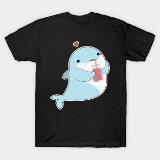 Dolphin with Drink & Heart T-Shirt